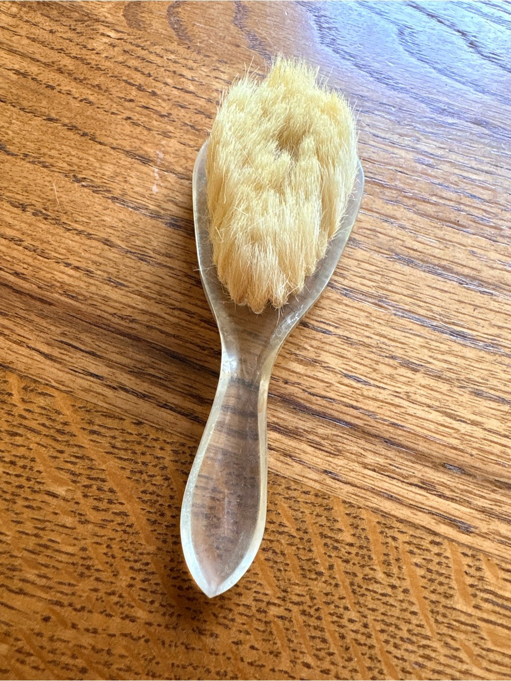 Translucent Lucite Handle baby hair Brush with Soft Blonde Bristles